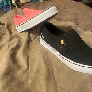 Nike and Vans slip on sneakers